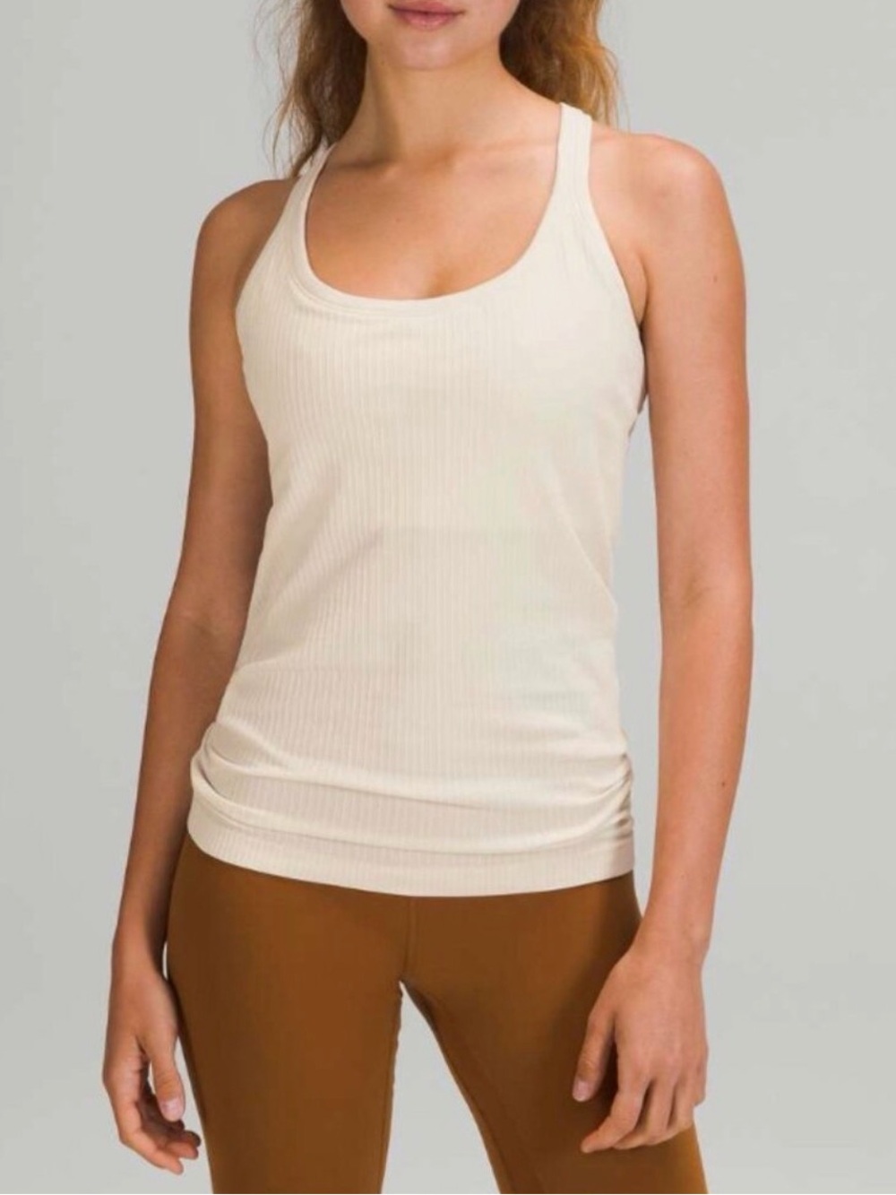 NWT lululemon Ebb to Street Tank Bone Size 10 Built-In Bra